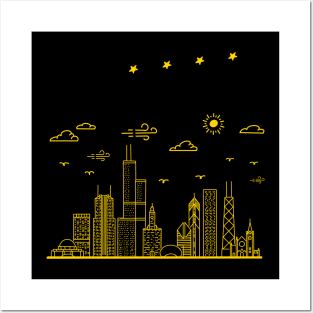 The Scene (Slateless) Chicago Skyline Posters and Art